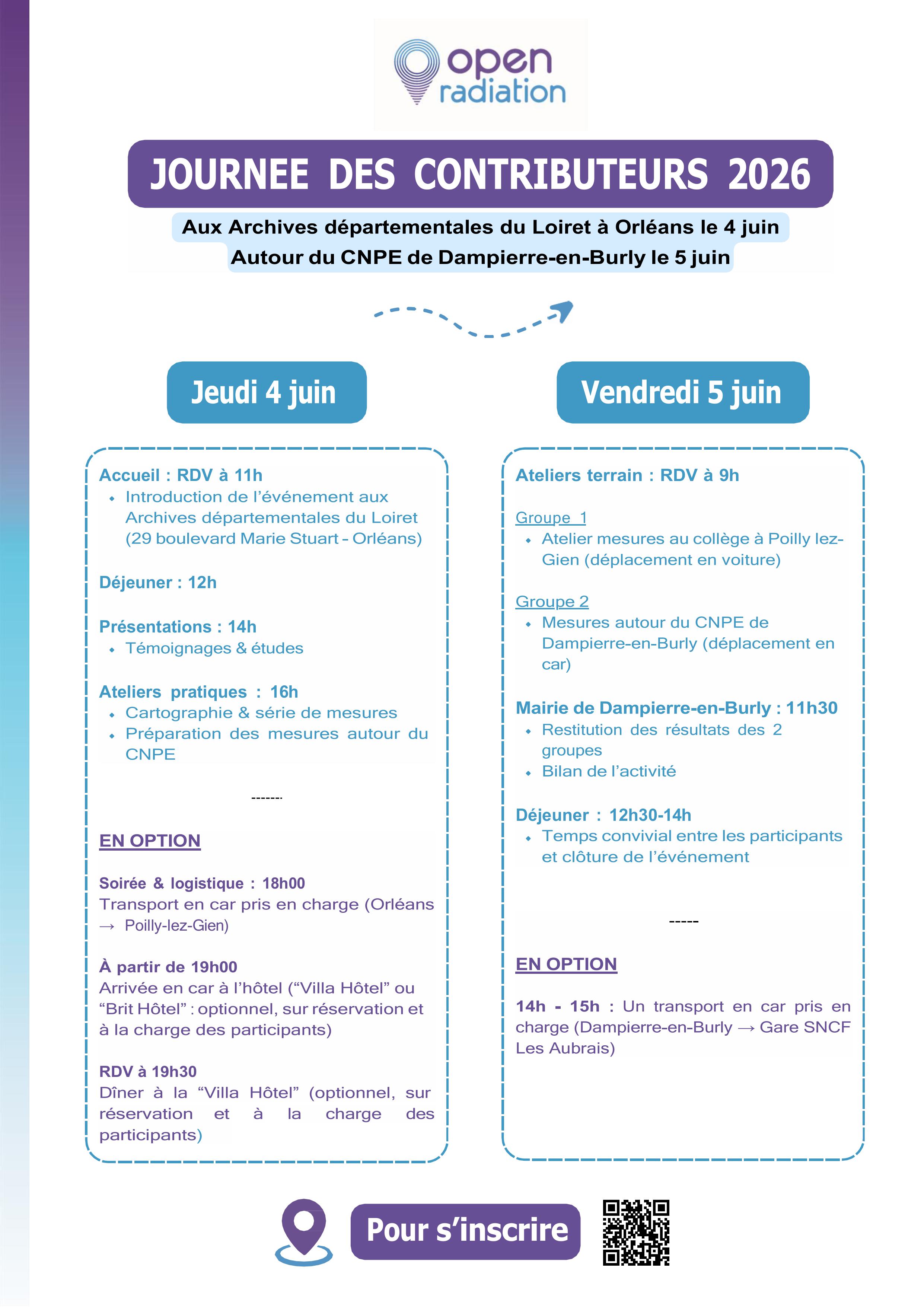 Programme et inscription OpenRadiation 